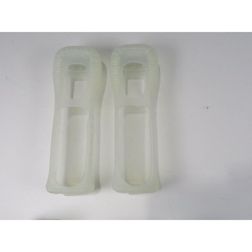 Official Nintendo Wii Remote Rubber Silicone Gel Cover Sleeves White Lot Of 2 C1